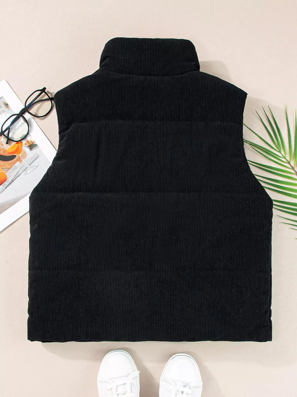 Corduroy Zip Up Vest Coat - Maria de Fatima Andrade