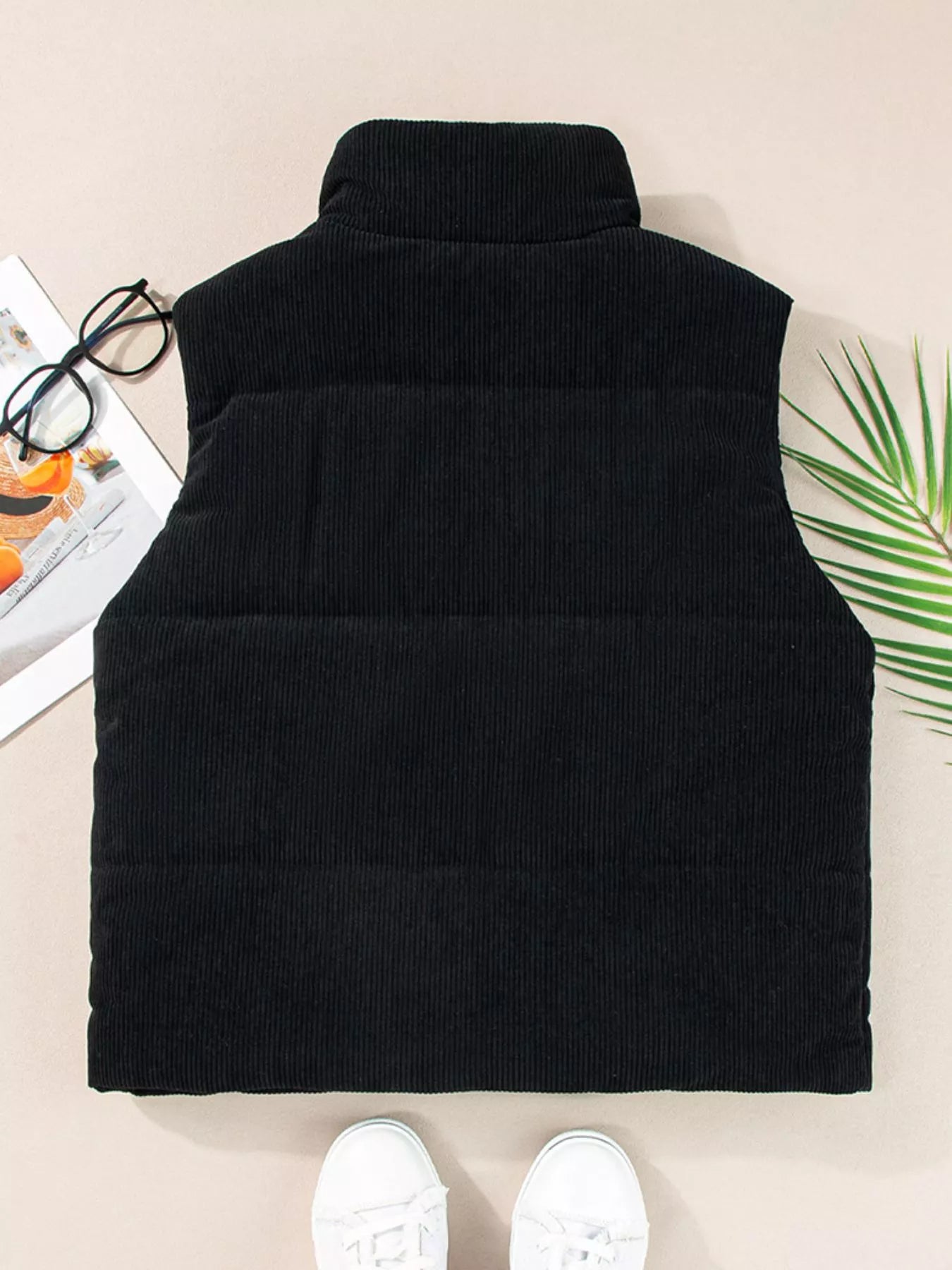 Corduroy Zip Up Vest Coat - Maria de Fatima Andrade