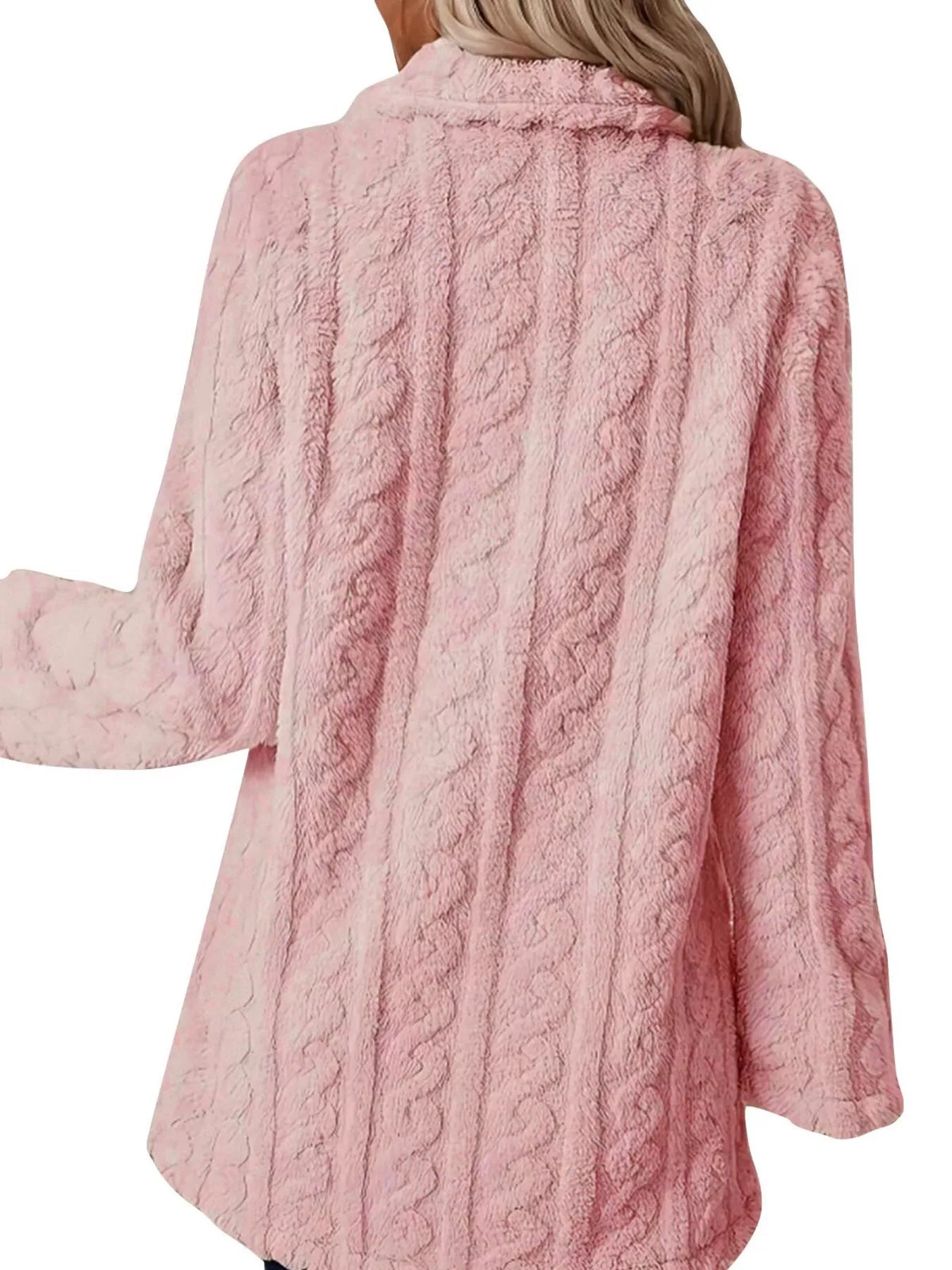 Double-Breasted Fleece Longline Coat - Maria de Fatima Andrade