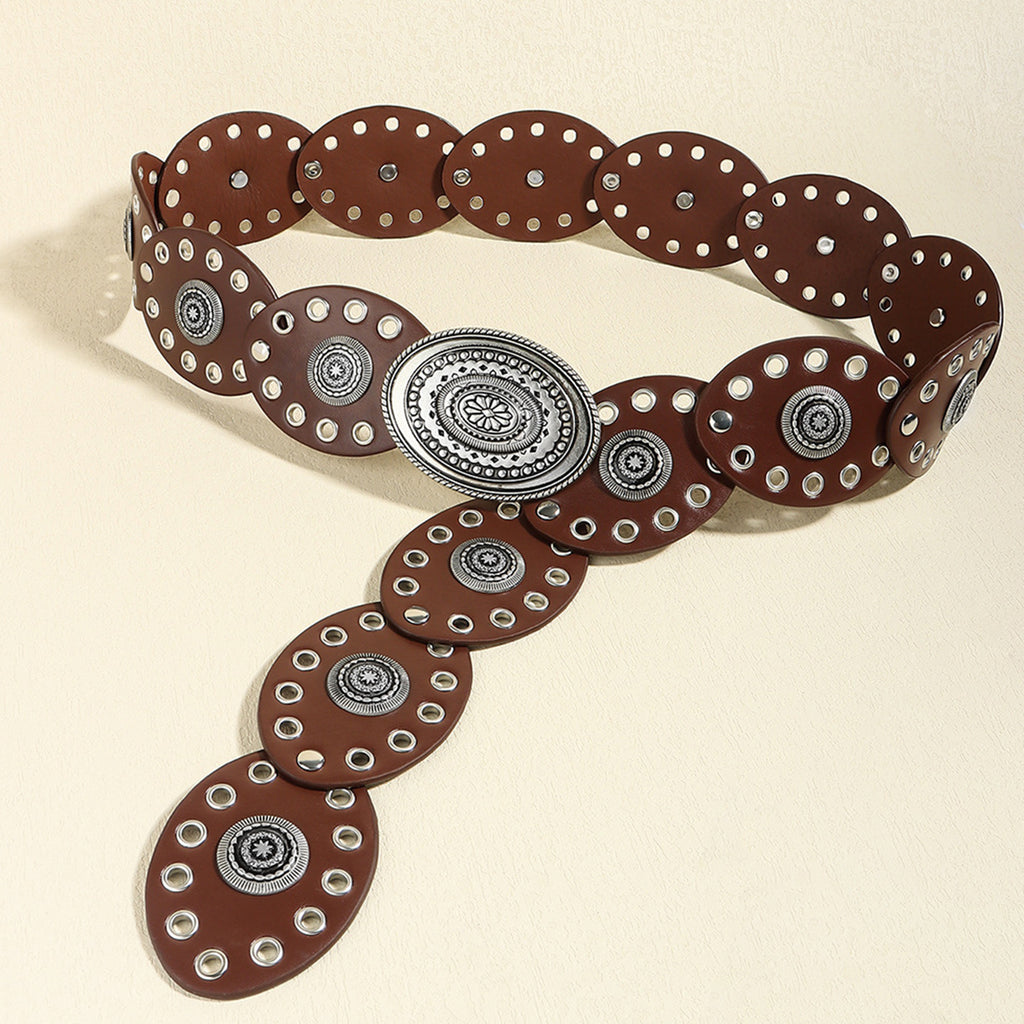Oval PU Belt - Maria de Fatima Andrade