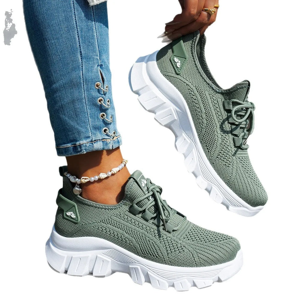 Mesh Lace Up Platform Athletic - Maria de Fatima Andrade