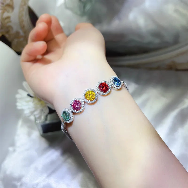 5 Carat 925 Sterling Silver Moissanite Bracelet - Maria de Fatima Andrade