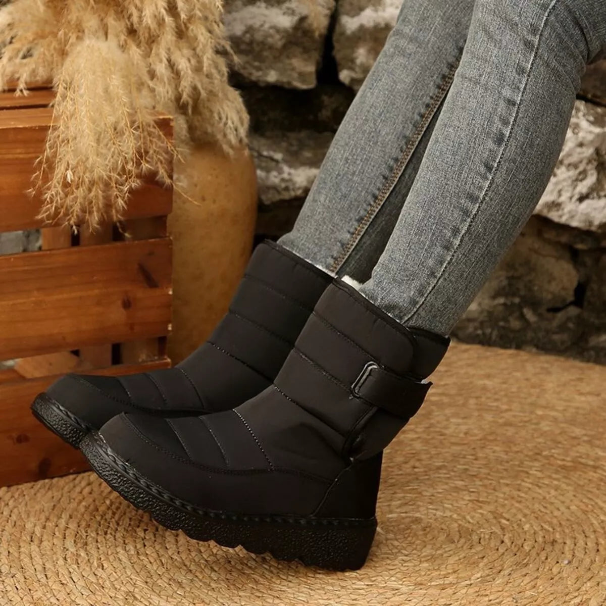 Warm Padded Waterproof Snow Boots - Maria de Fatima Andrade
