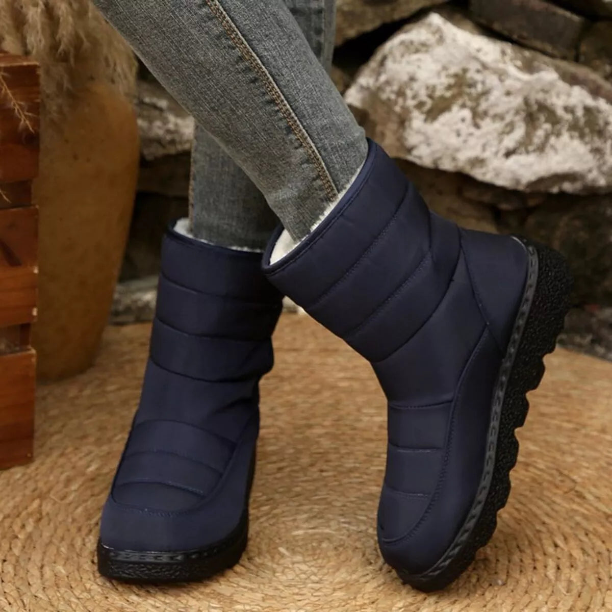 Warm Padded Waterproof Snow Boots - Maria de Fatima Andrade