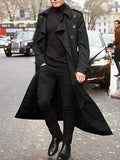 Men's Long Sleeve Longline Trench Coat - Maria de Fatima Andrade
