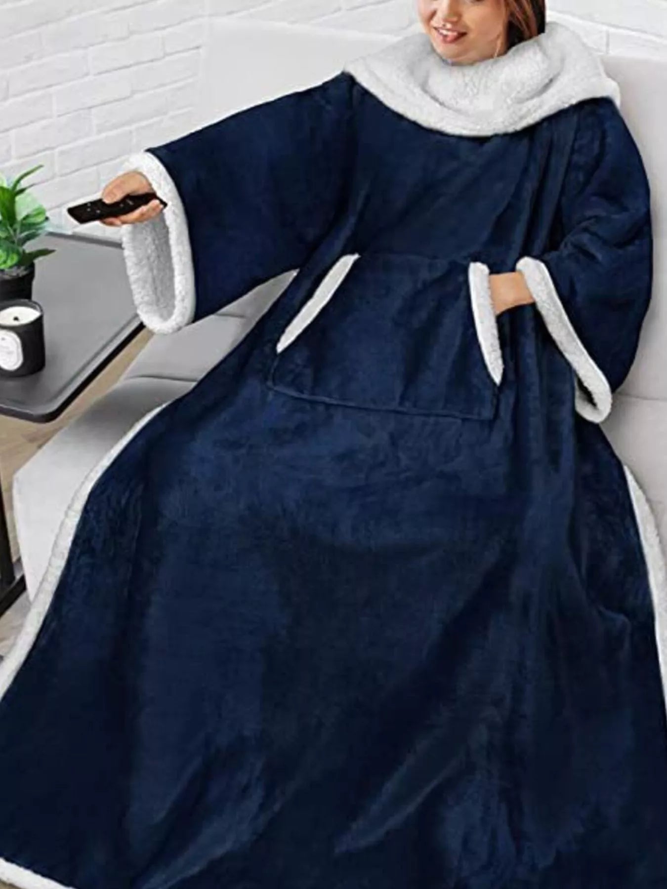 Oversized Wearable Blanket Hoodie Lounge Nightgown - Maria de Fatima Andrade