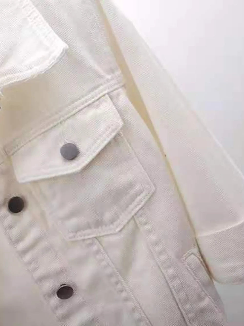 Full Size Cropped  Denim Jacket Plus Size - Maria de Fatima Andrade