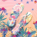 Printed Toe Post Flats Sandals - Maria de Fatima Andrade