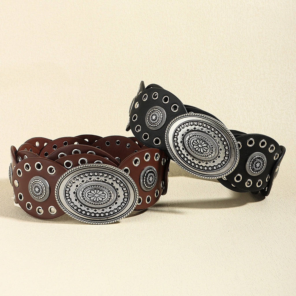 Oval PU Belt - Maria de Fatima Andrade
