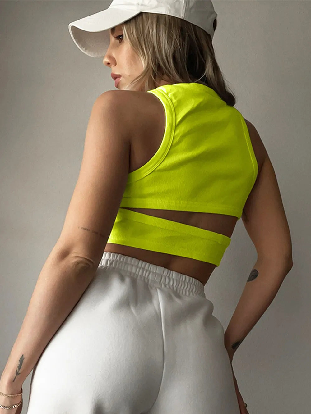 Cutout Round Neck Tank - Maria de Fatima Andrade