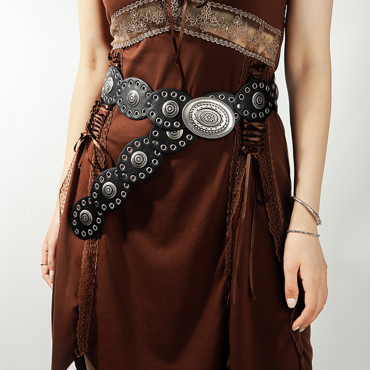Oval PU Belt - Maria de Fatima Andrade