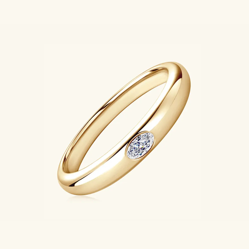 925 Sterling Silver Inlaid Moissanite Ring - Maria de Fatima Andrade