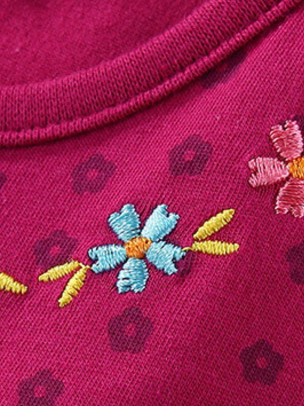 Children's Floral Embroidered Bird Applique Dress - Maria de Fatima Andrade