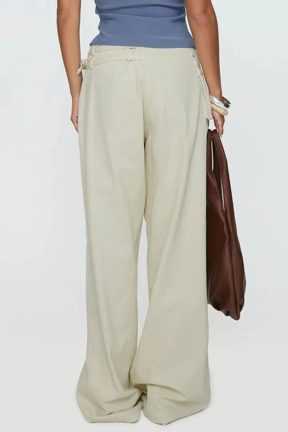 Wide Leg Jeans with Pockets - Maria de Fatima Andrade