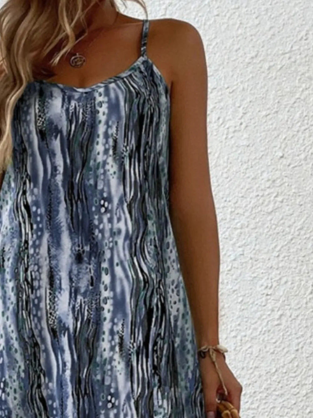 Full Size Printed Scoop Neck Maxi Cami Dress - Maria de Fatima Andrade