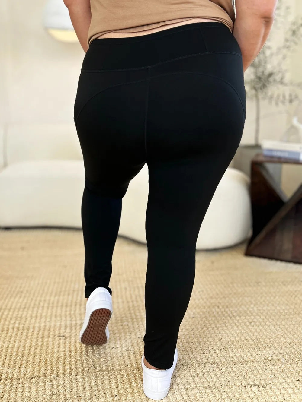Wide Waistband Sports Leggings - Maria de Fatima Andrade