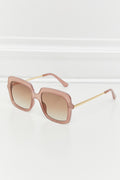 Square Metal-Plastic Hybrid Temple Sunglasses - Maria de Fatima Andrade
