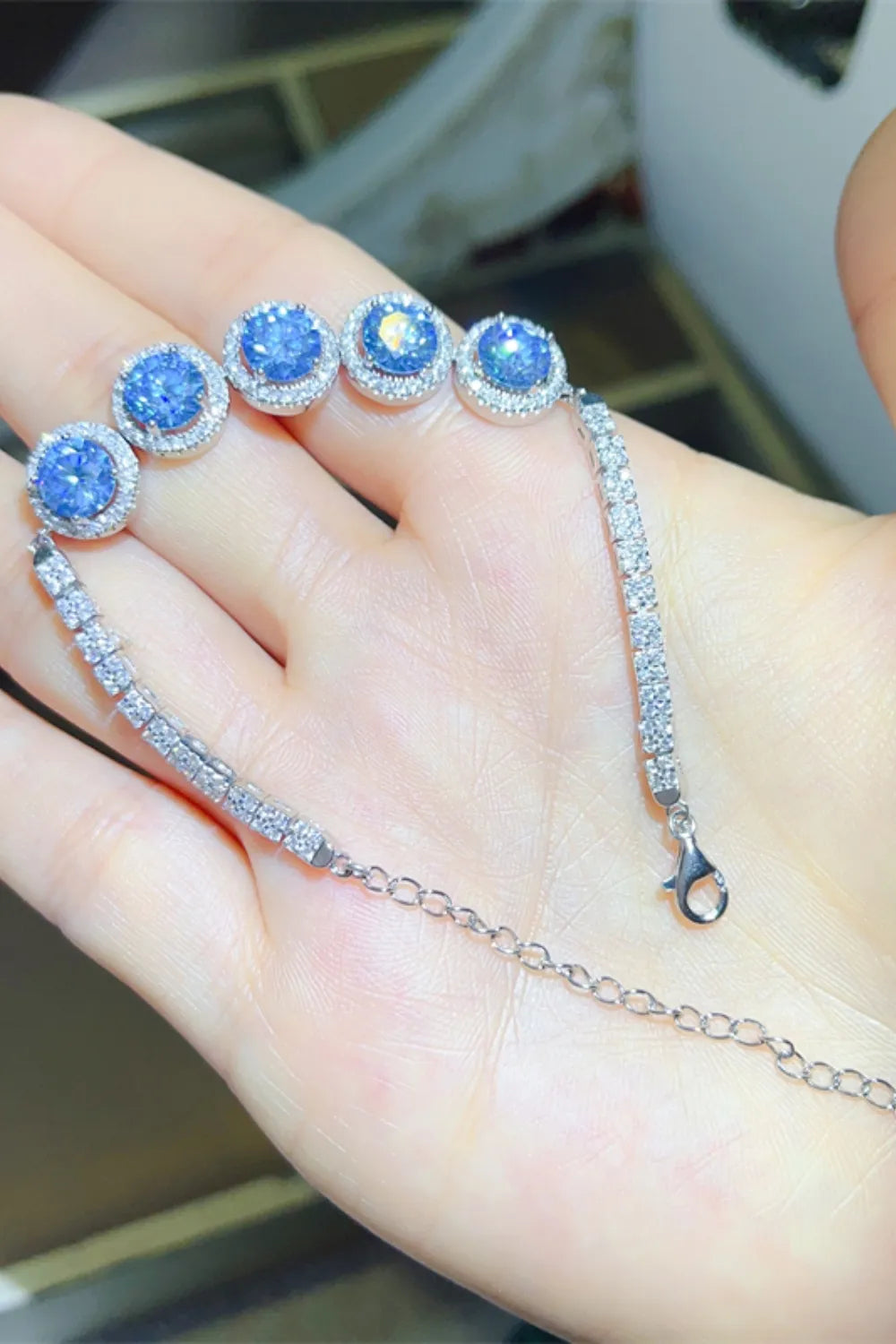 5 Carat Moissanite 925 Sterling Silver Bracelet - Maria de Fatima Andrade