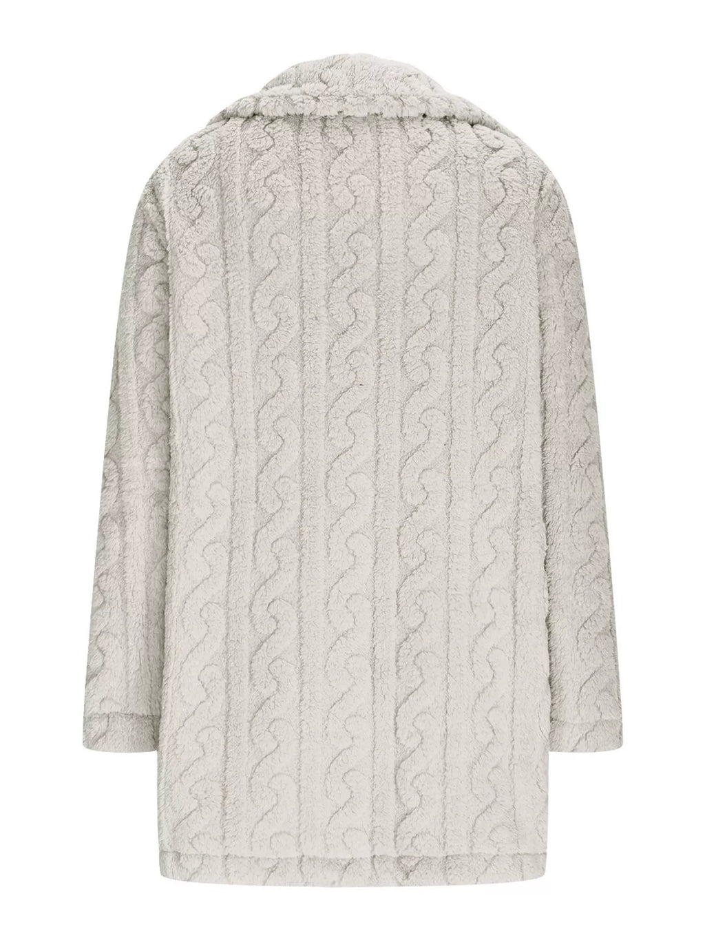 Double-Breasted Fleece Longline Coat - Maria de Fatima Andrade
