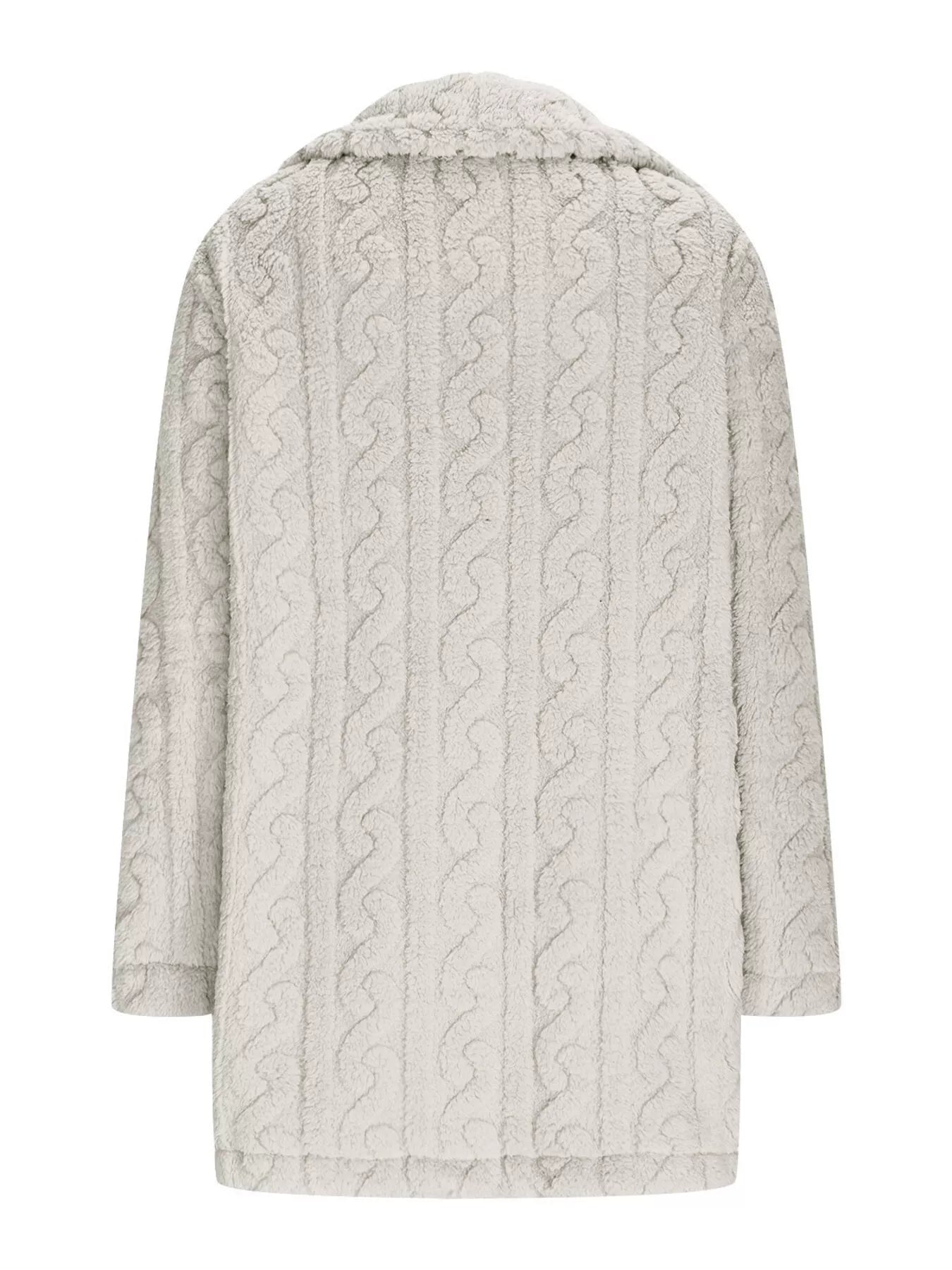 Double-Breasted Fleece Longline Coat - Maria de Fatima Andrade