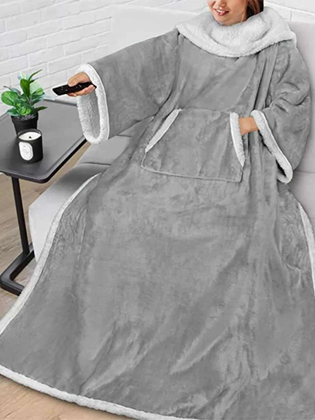 Oversized Wearable Blanket Hoodie Lounge Nightgown - Maria de Fatima Andrade