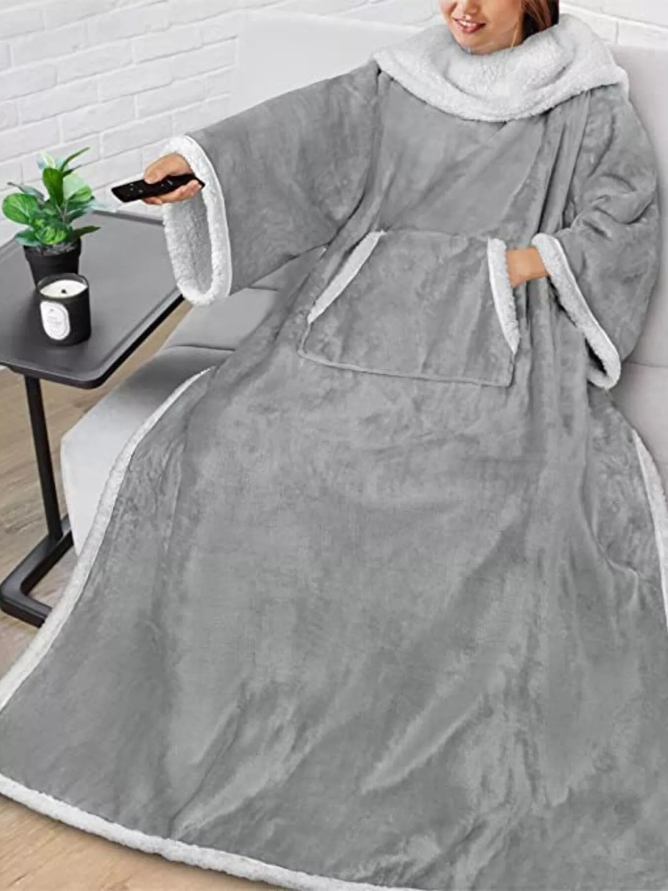 Oversized Wearable Blanket Hoodie Lounge Nightgown - Maria de Fatima Andrade