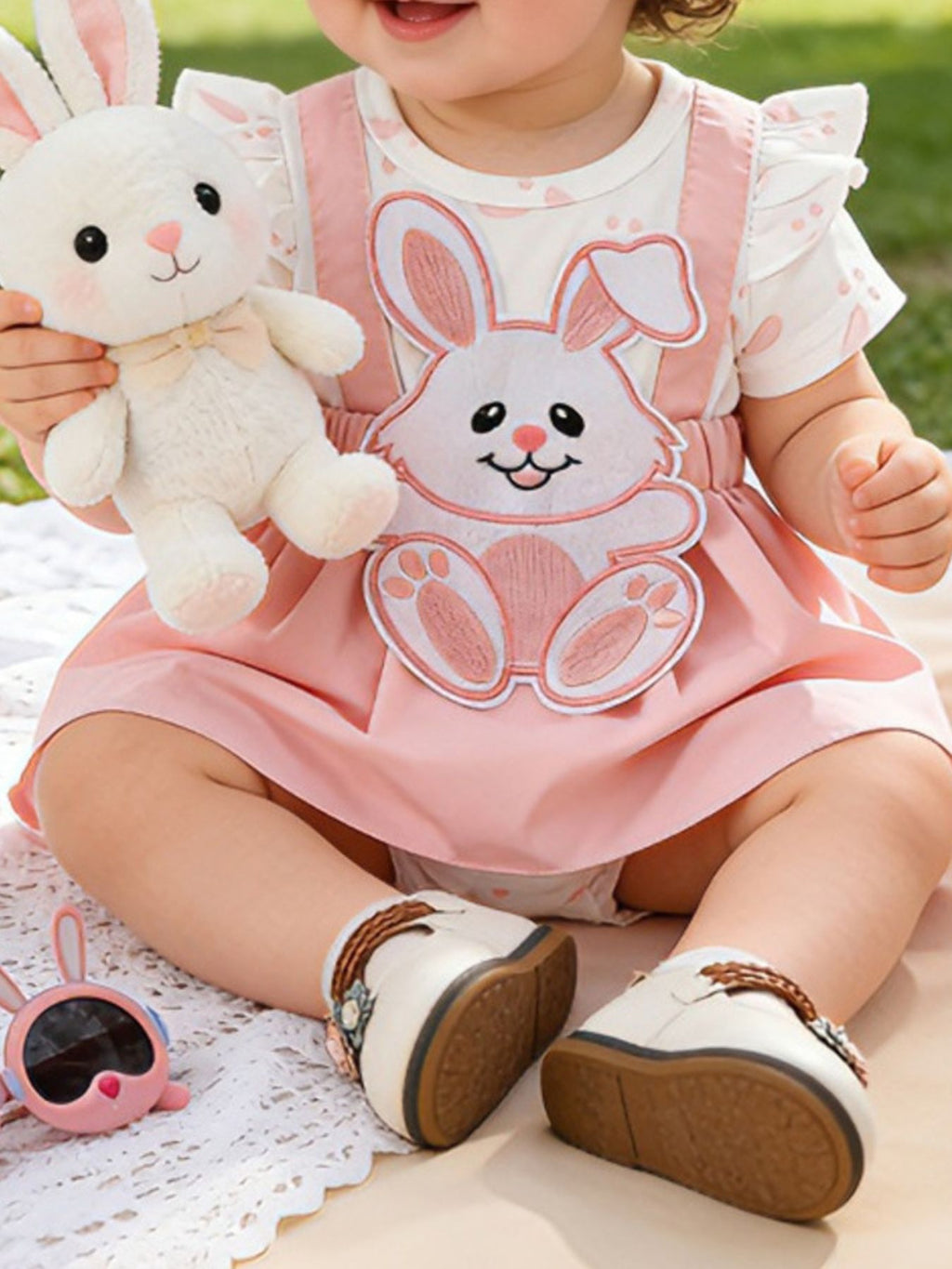 Children's Bunny Applique Dress & Headband Set - Maria de Fatima Andrade