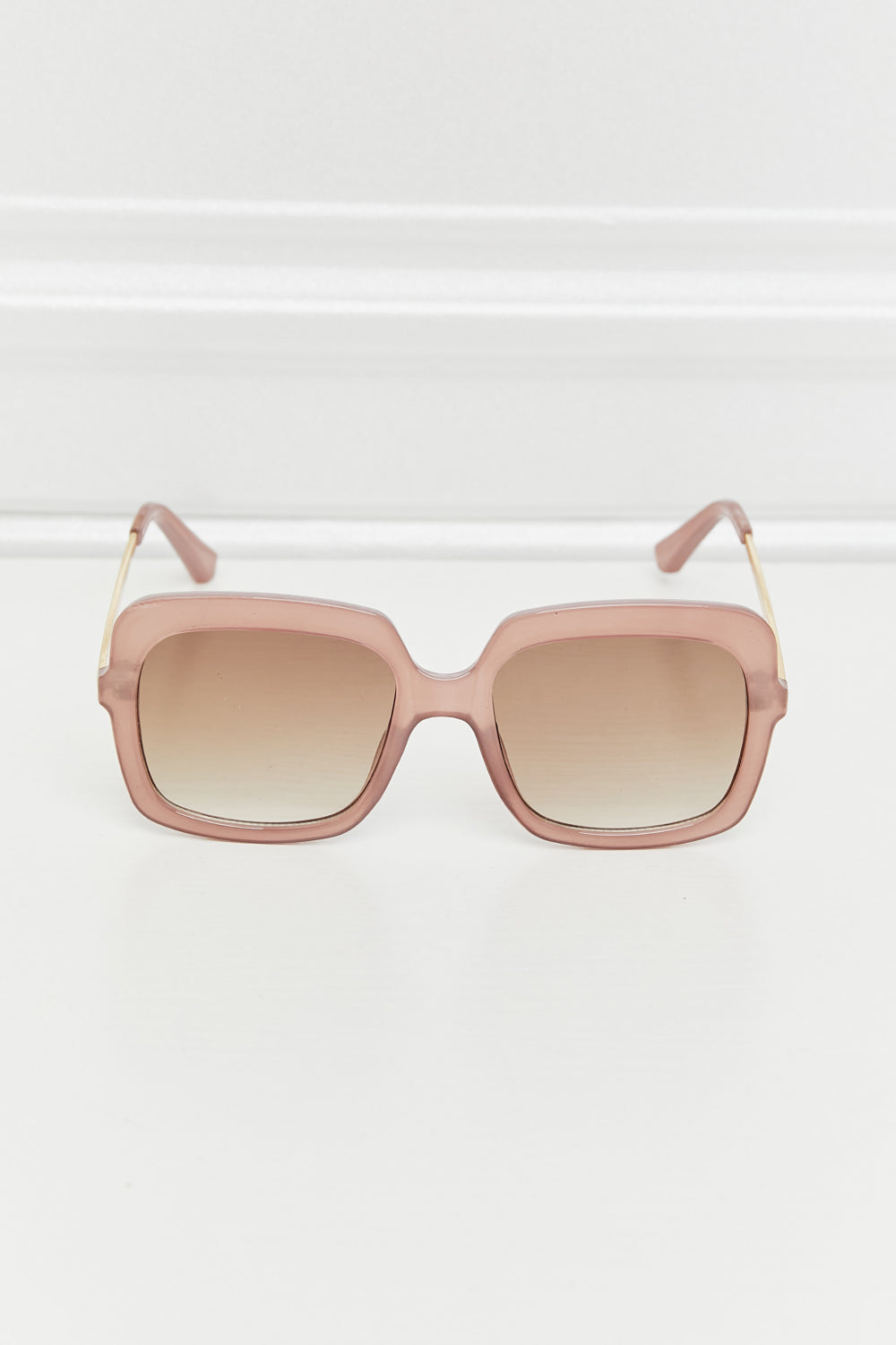 Square Metal-Plastic Hybrid Temple Sunglasses - Maria de Fatima Andrade