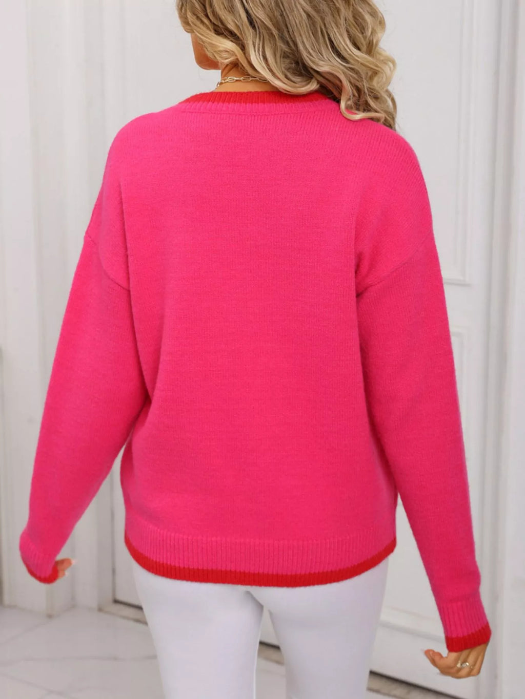 Strawberry Crew Neck Sweater - Maria de Fatima Andrade