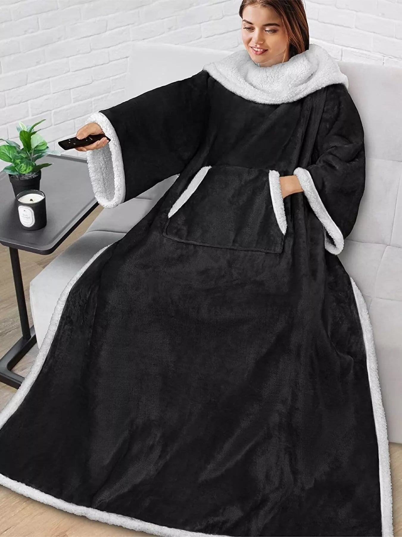 Oversized Wearable Blanket Hoodie Lounge Nightgown - Maria de Fatima Andrade