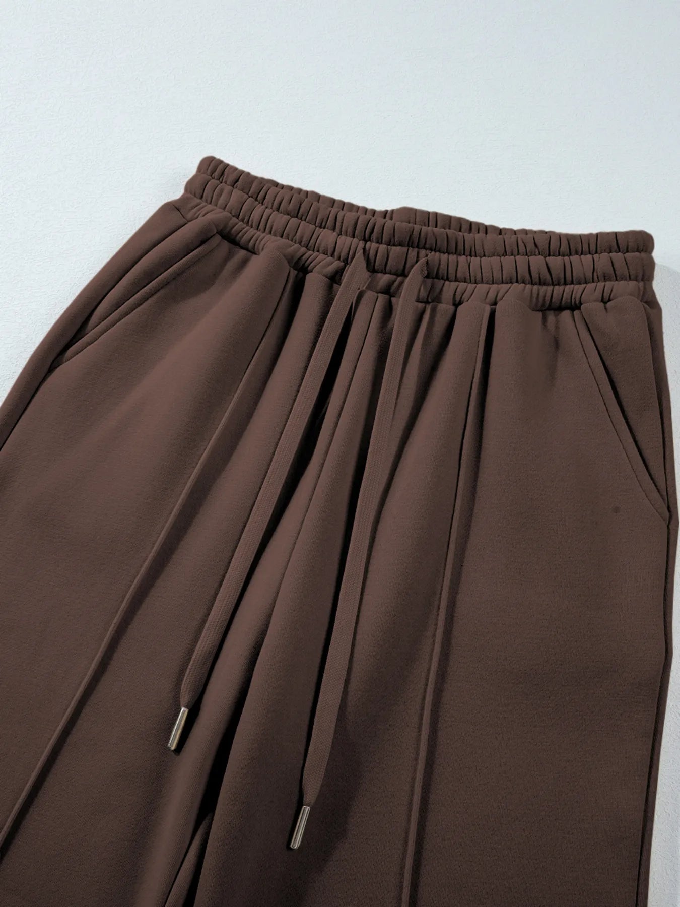 Collared Sweatshirt and High Waist Pants Active Set - Maria de Fatima Andrade