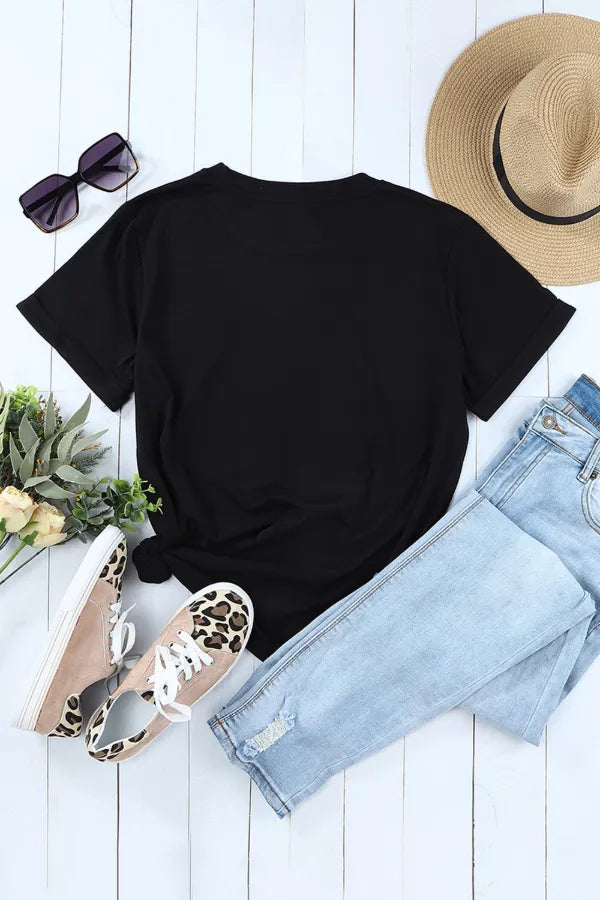 Amen Bow Round Neck Short Sleeve T-Shirt - Maria de Fatima Andrade