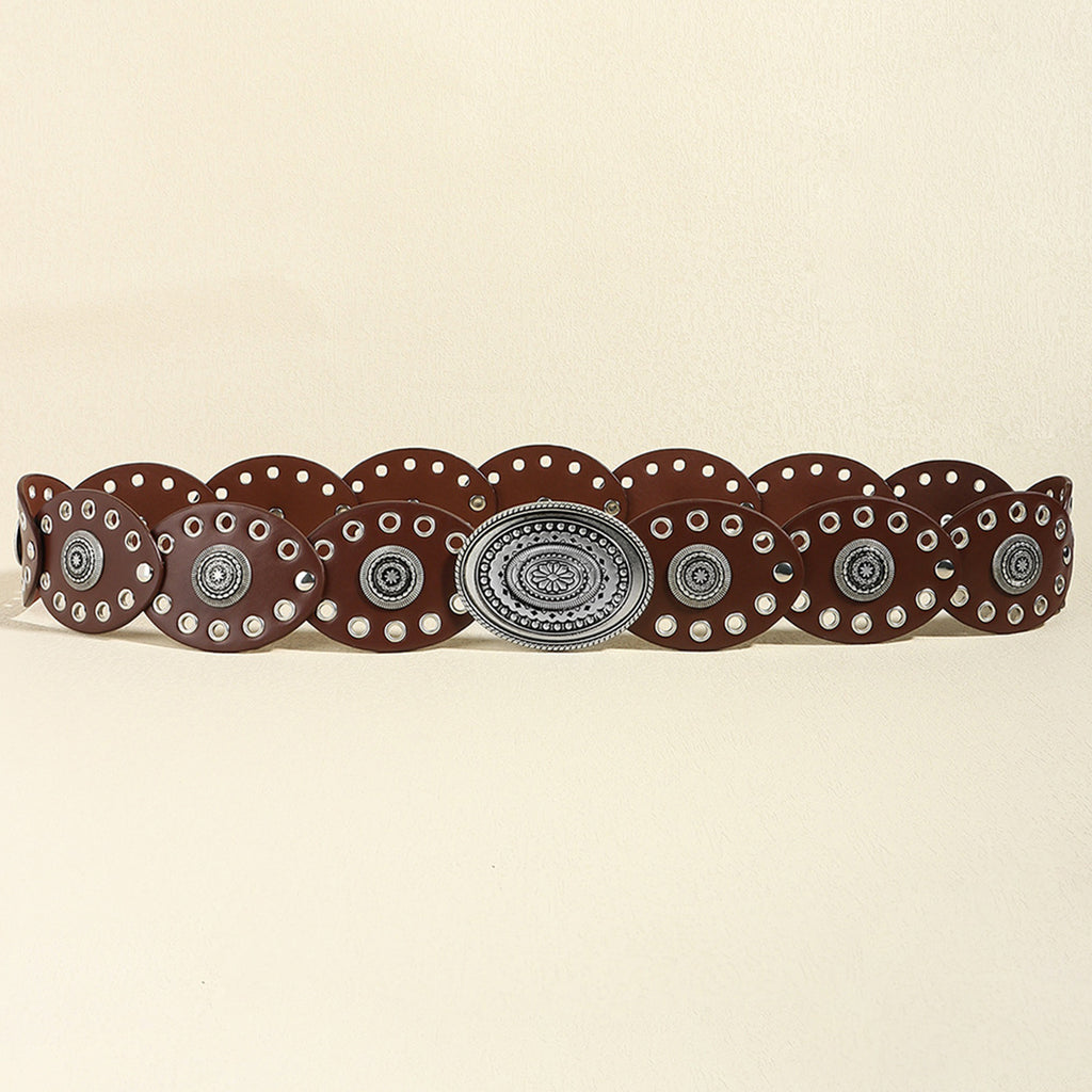 Oval PU Belt - Maria de Fatima Andrade