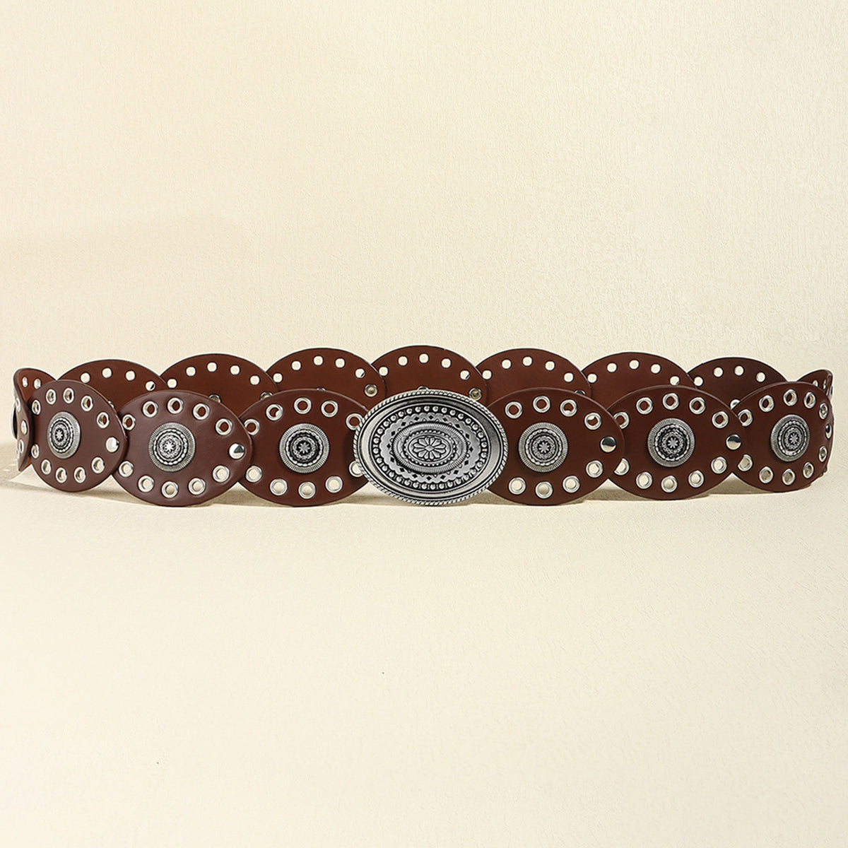 Oval PU Belt - Maria de Fatima Andrade