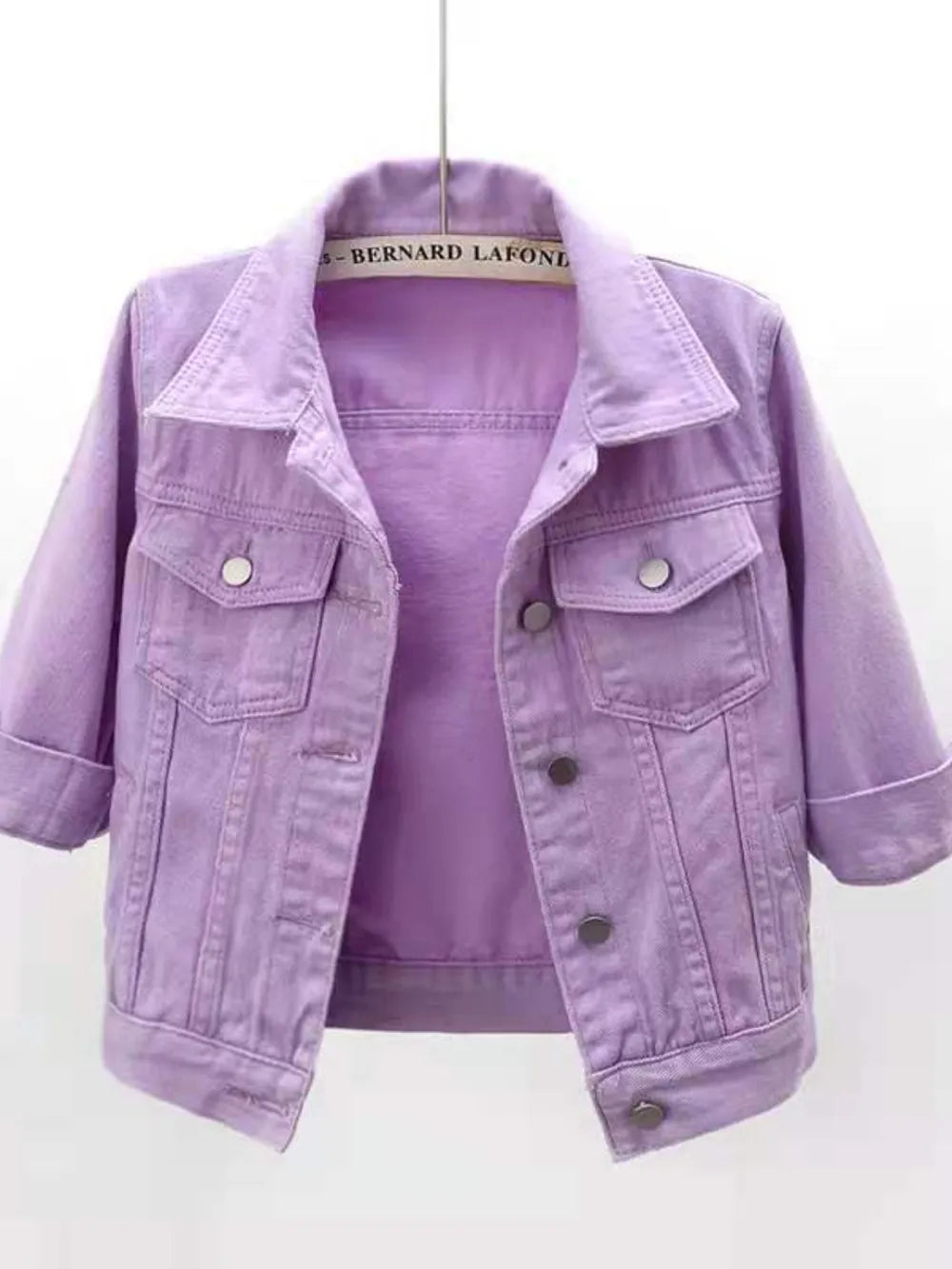 Full Size Cropped  Denim Jacket Plus Size - Maria de Fatima Andrade