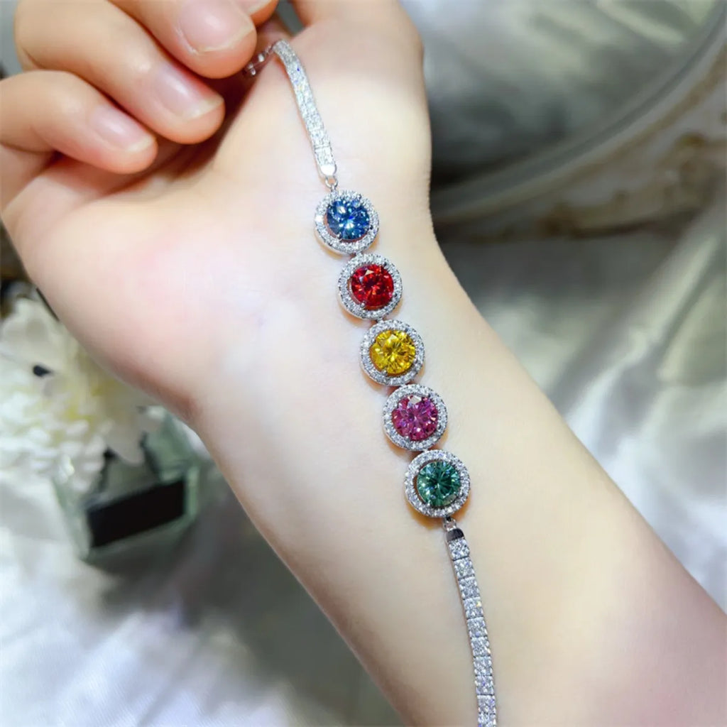 5 Carat 925 Sterling Silver Moissanite Bracelet - Maria de Fatima Andrade