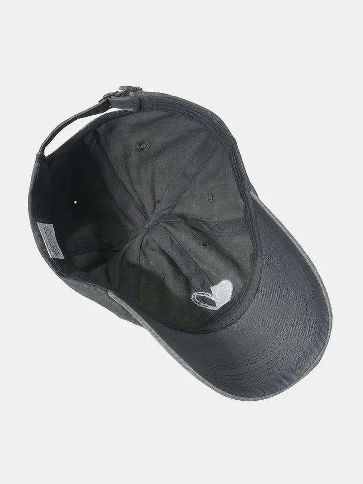 Embroidered Heart Washed Cotton Baseball Cap - Maria de Fatima Andrade