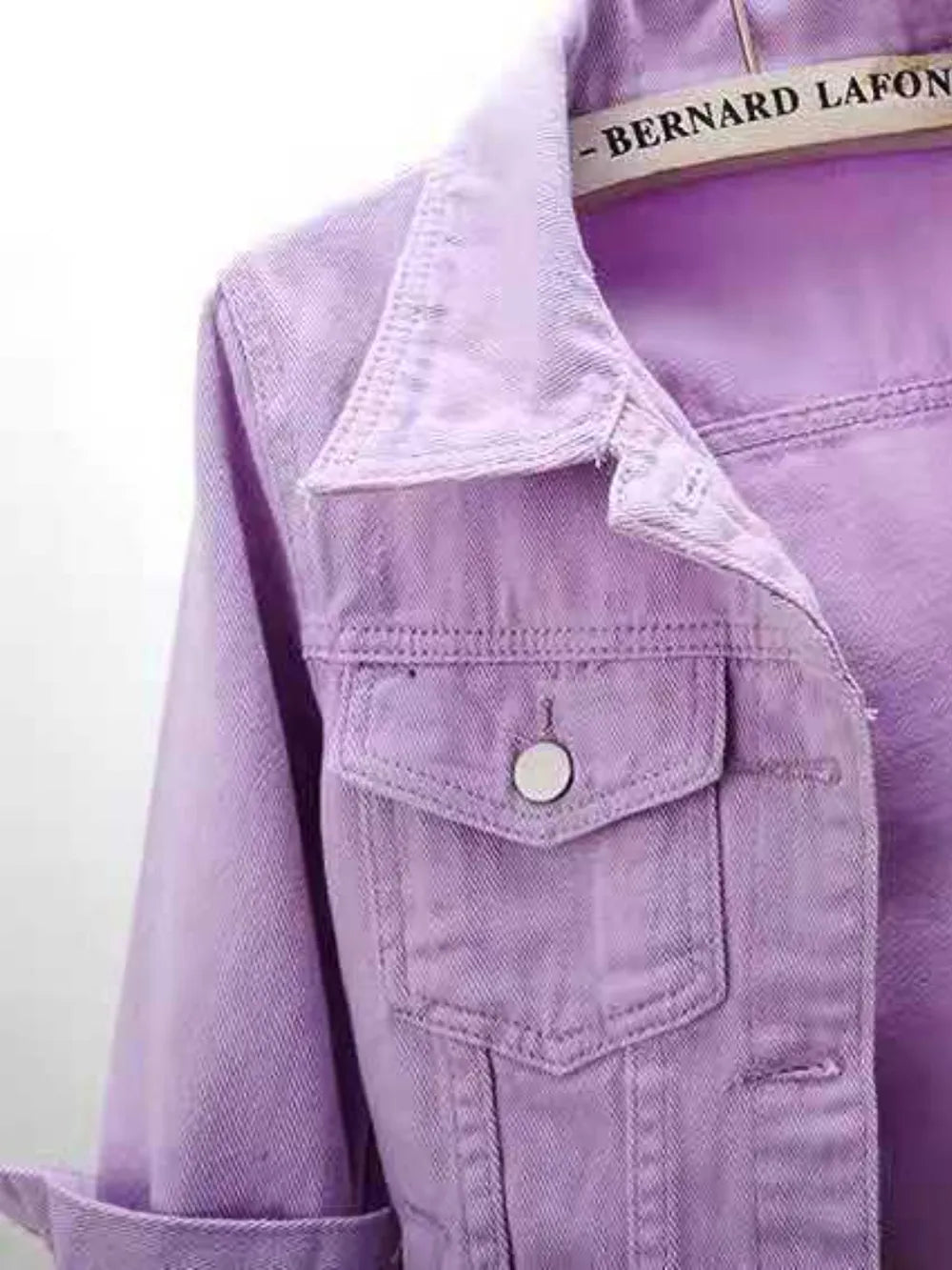 Full Size Cropped  Denim Jacket Plus Size - Maria de Fatima Andrade