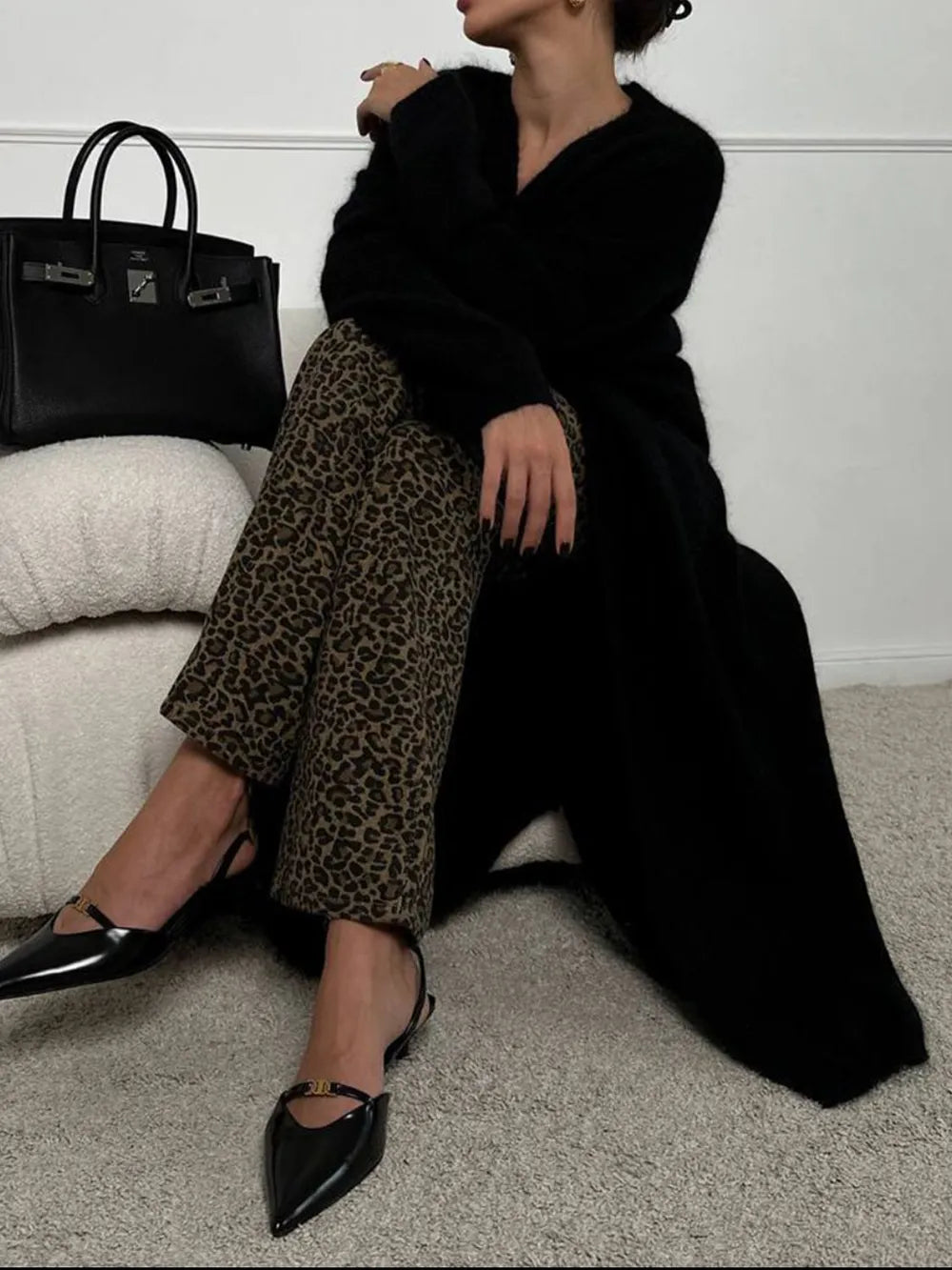 Fuzzy Open Front Solid Color Cardigan - Maria de Fatima Andrade