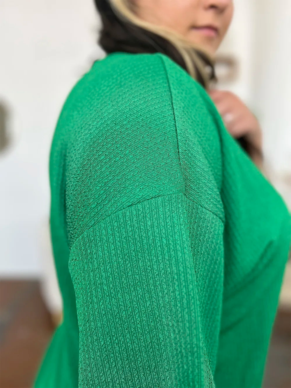 Double Take Full Size Texture Round Neck Drop Shoulder T-Shirt and Shorts Set - Maria de Fatima Andrade