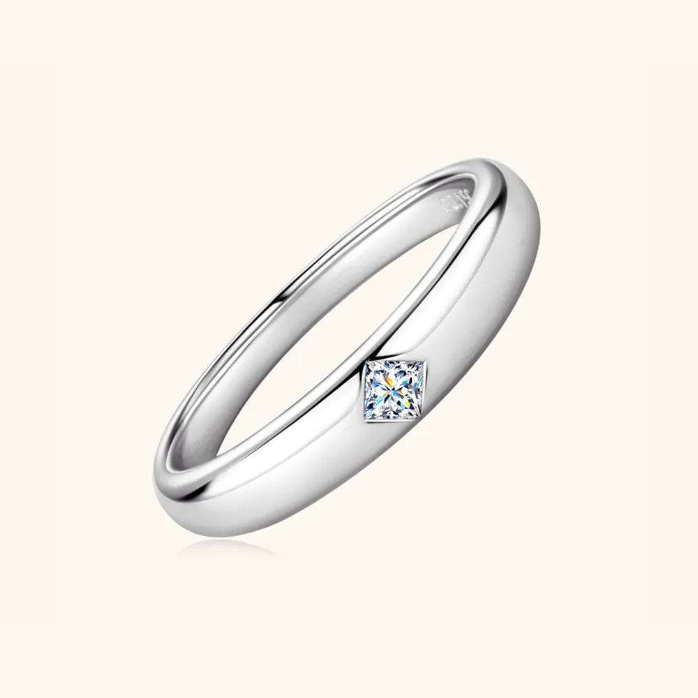 925 Sterling Silver Inlaid Moissanite Ring - Maria de Fatima Andrade