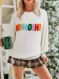 HOHOHO MERRY CHRISTMAS Drop Shoulder Holiday Sweater - Maria de Fatima Andrade