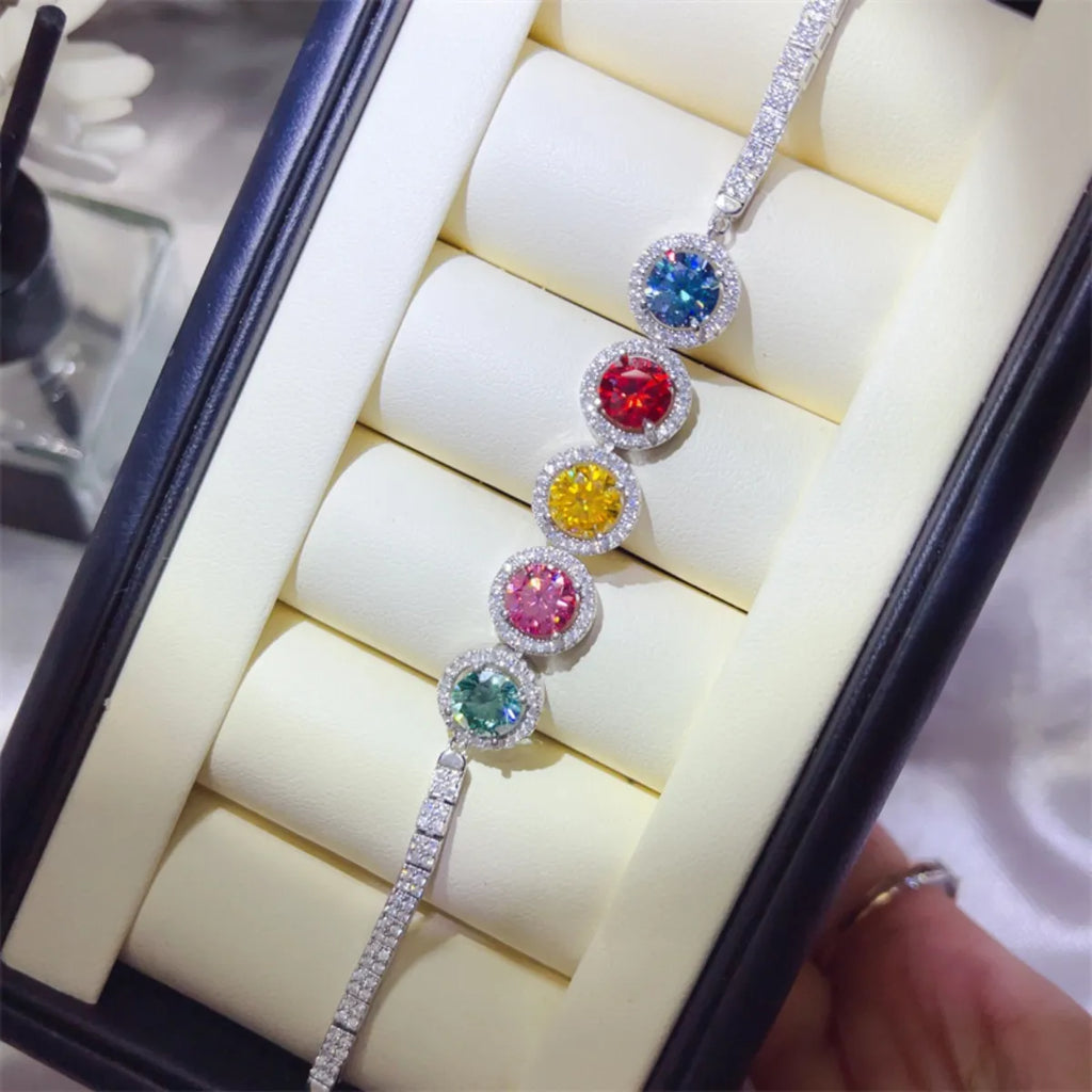 5 Carat 925 Sterling Silver Moissanite Bracelet - Maria de Fatima Andrade