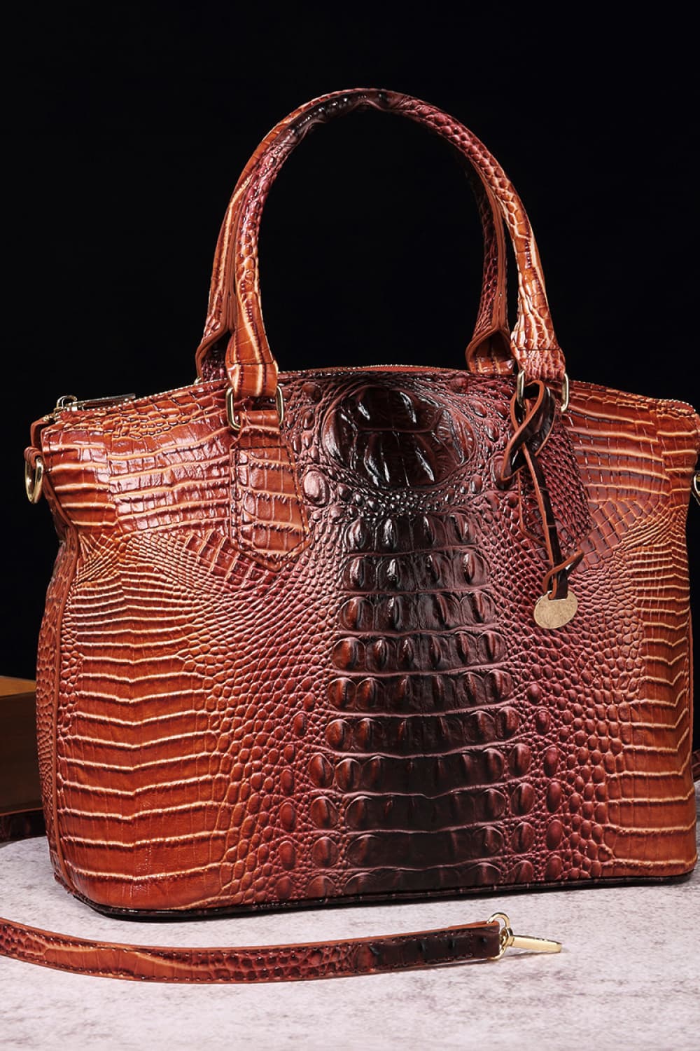 Gradient PU Leather Handbag - Maria de Fatima Andrade