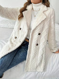 Fleece Double-Breasted Longline Coat - Maria de Fatima Andrade