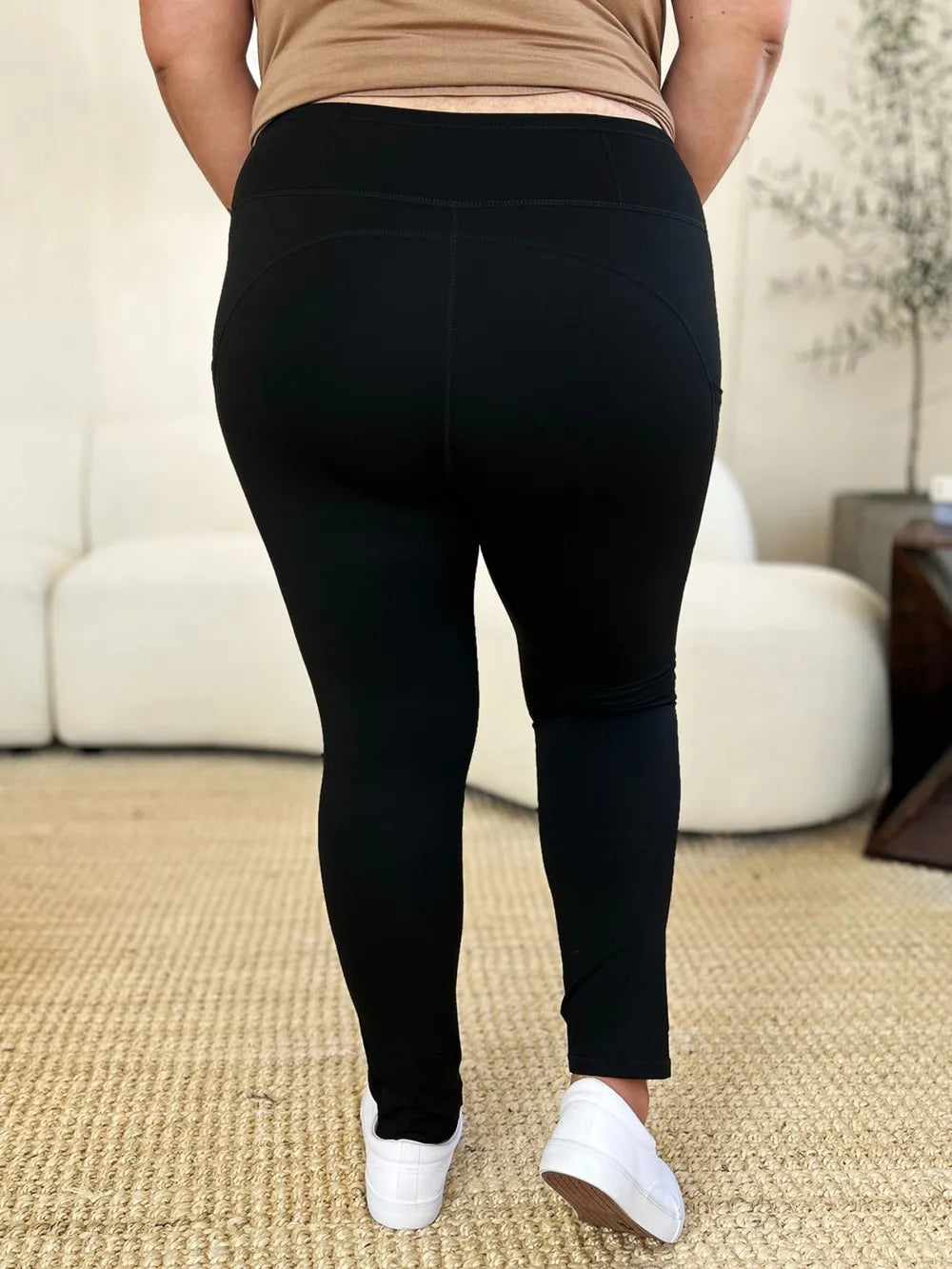 Wide Waistband Sports Leggings - Maria de Fatima Andrade