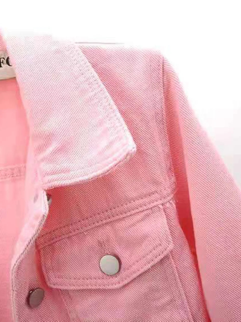 Full Size Cropped  Denim Jacket Plus Size - Maria de Fatima Andrade