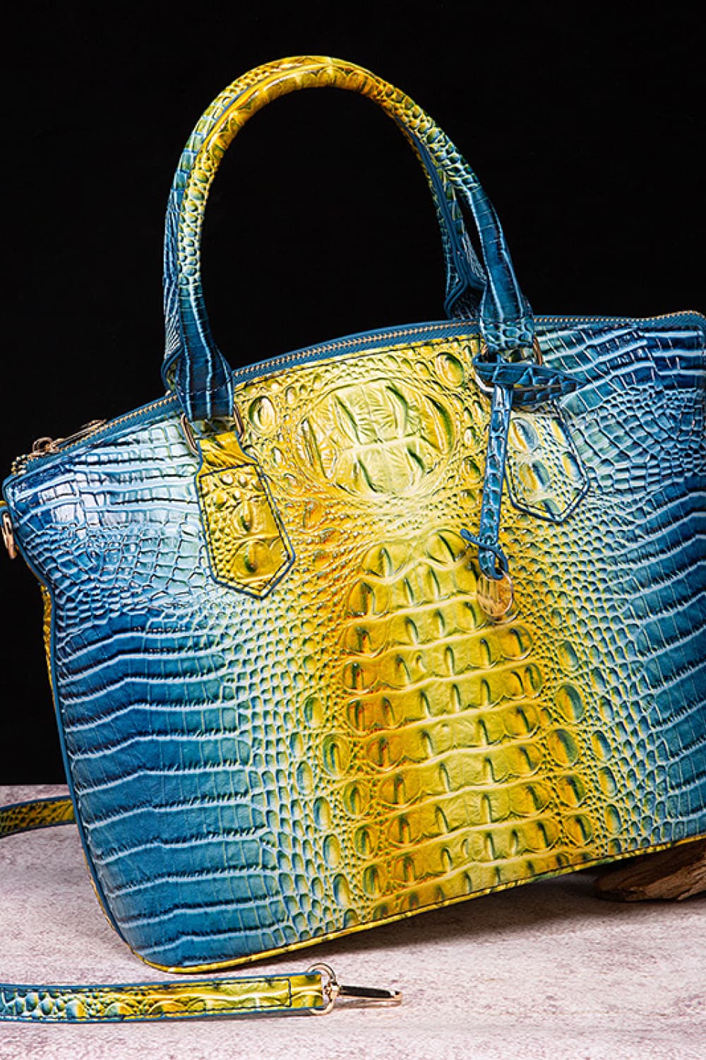 Gradient PU Leather Handbag - Maria de Fatima Andrade