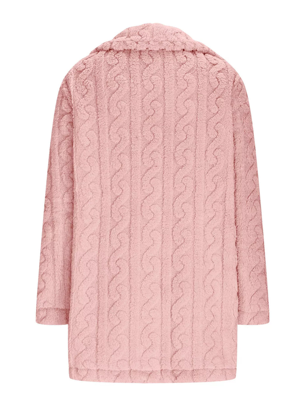 Double-Breasted Fleece Longline Coat - Maria de Fatima Andrade
