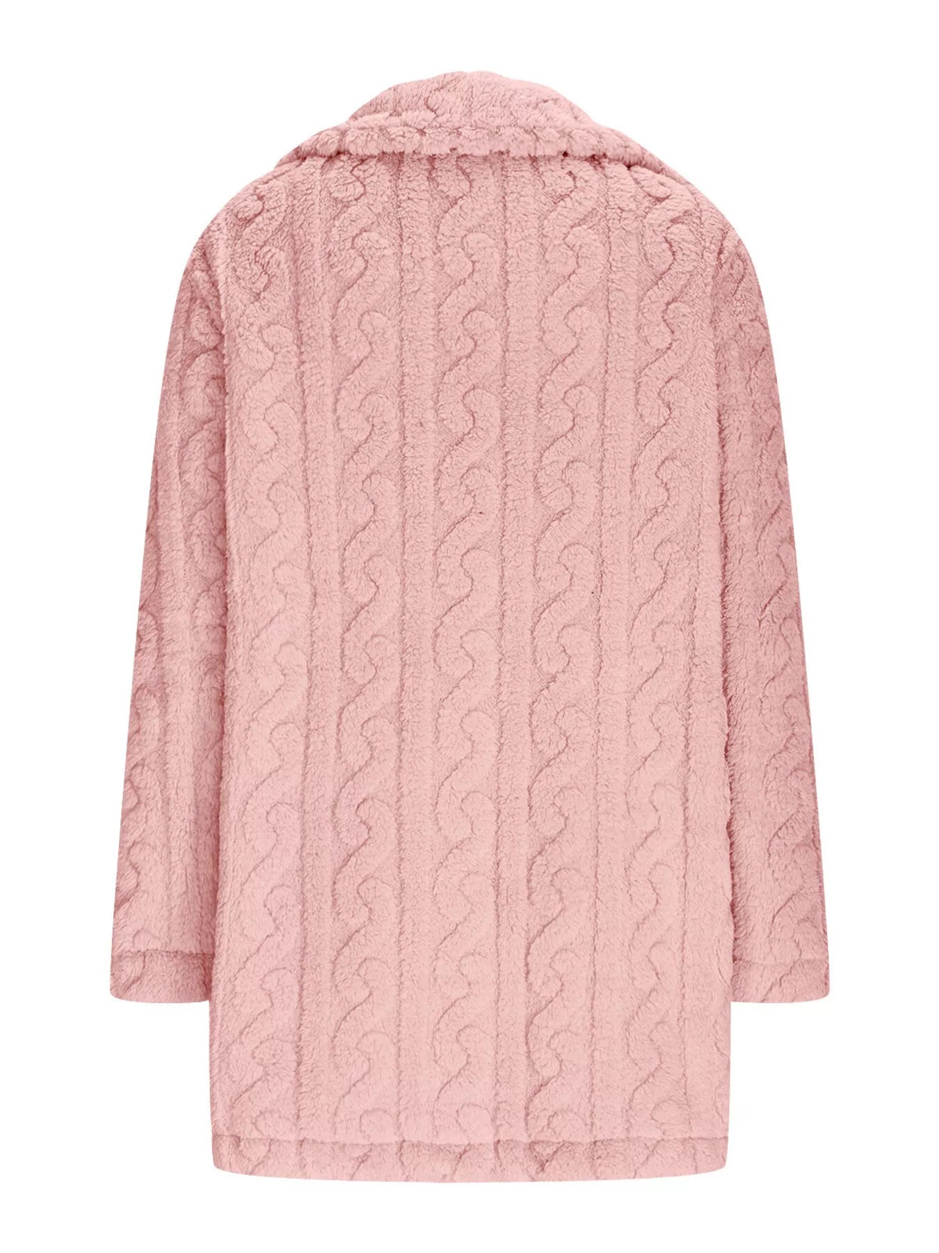 Double-Breasted Fleece Longline Coat - Maria de Fatima Andrade